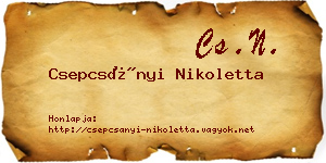 Csepcsányi Nikoletta névjegykártya